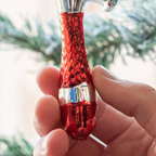 Red and Silver Hammer Glass Christmas Bauble