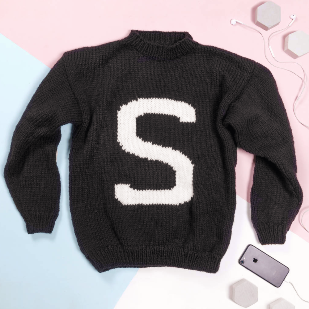Personalised Hand Knitted Letter Sweater