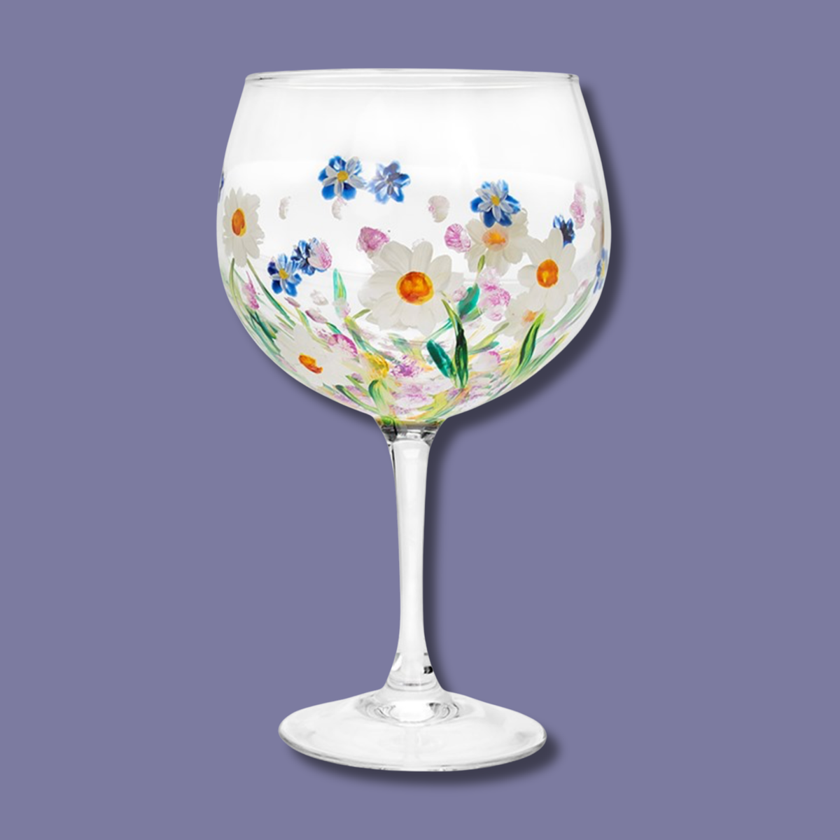 Dainty Daisy Hand-Painted Gin Glass