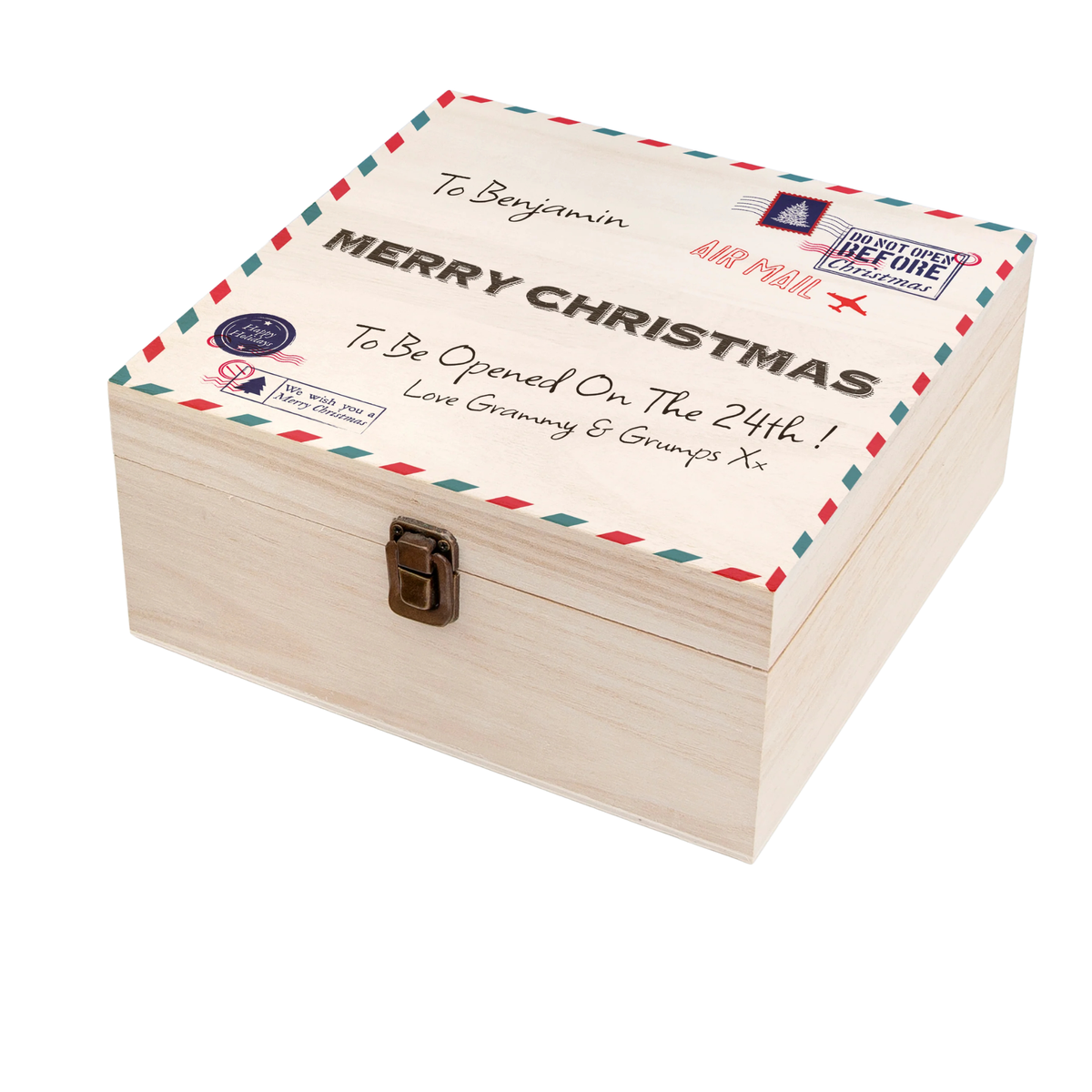 Personalised Nostalgic International Mail Christmas Box