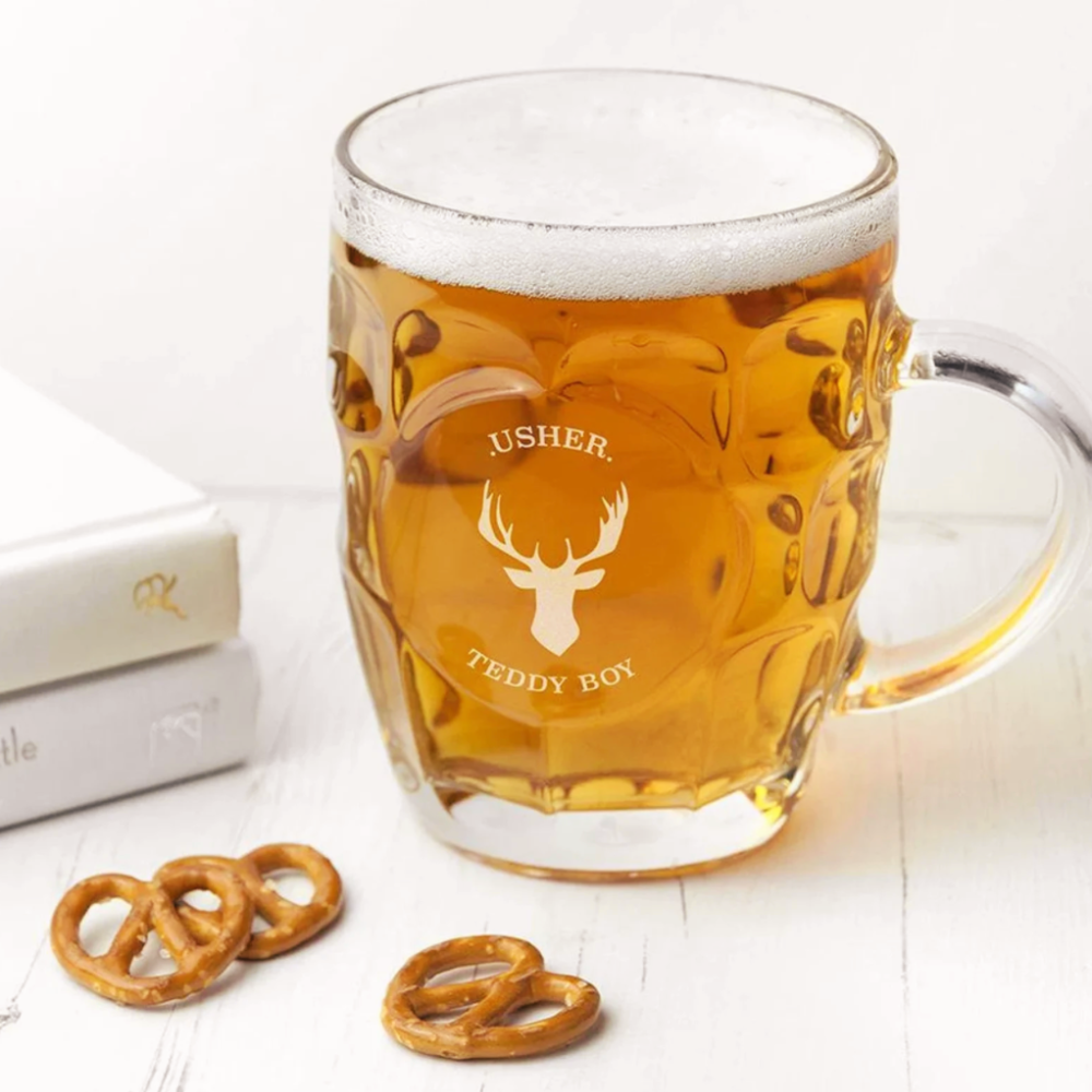 Personalised Stag Beer Glass