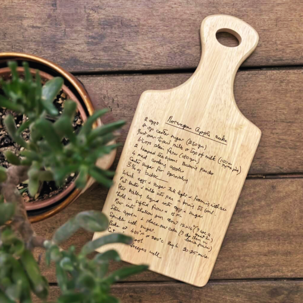 Personalised Hand Written Recipe Paddle Board