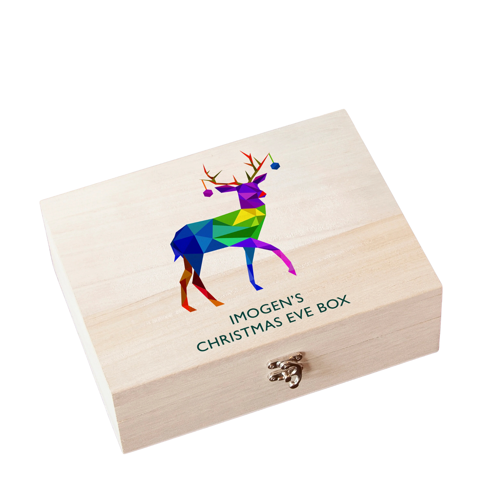 Personalised Geometric Reindeer Christmas Eve Box