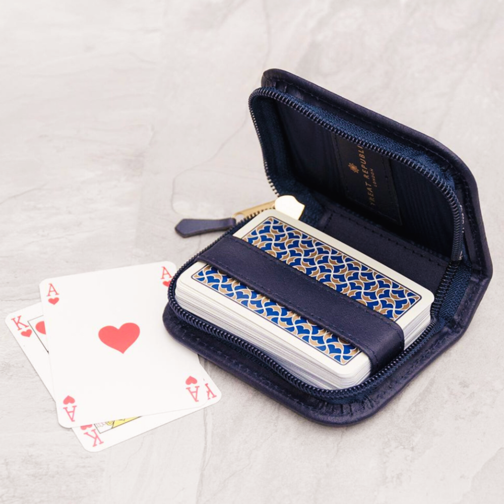 Personalised Leather Playing Card Case