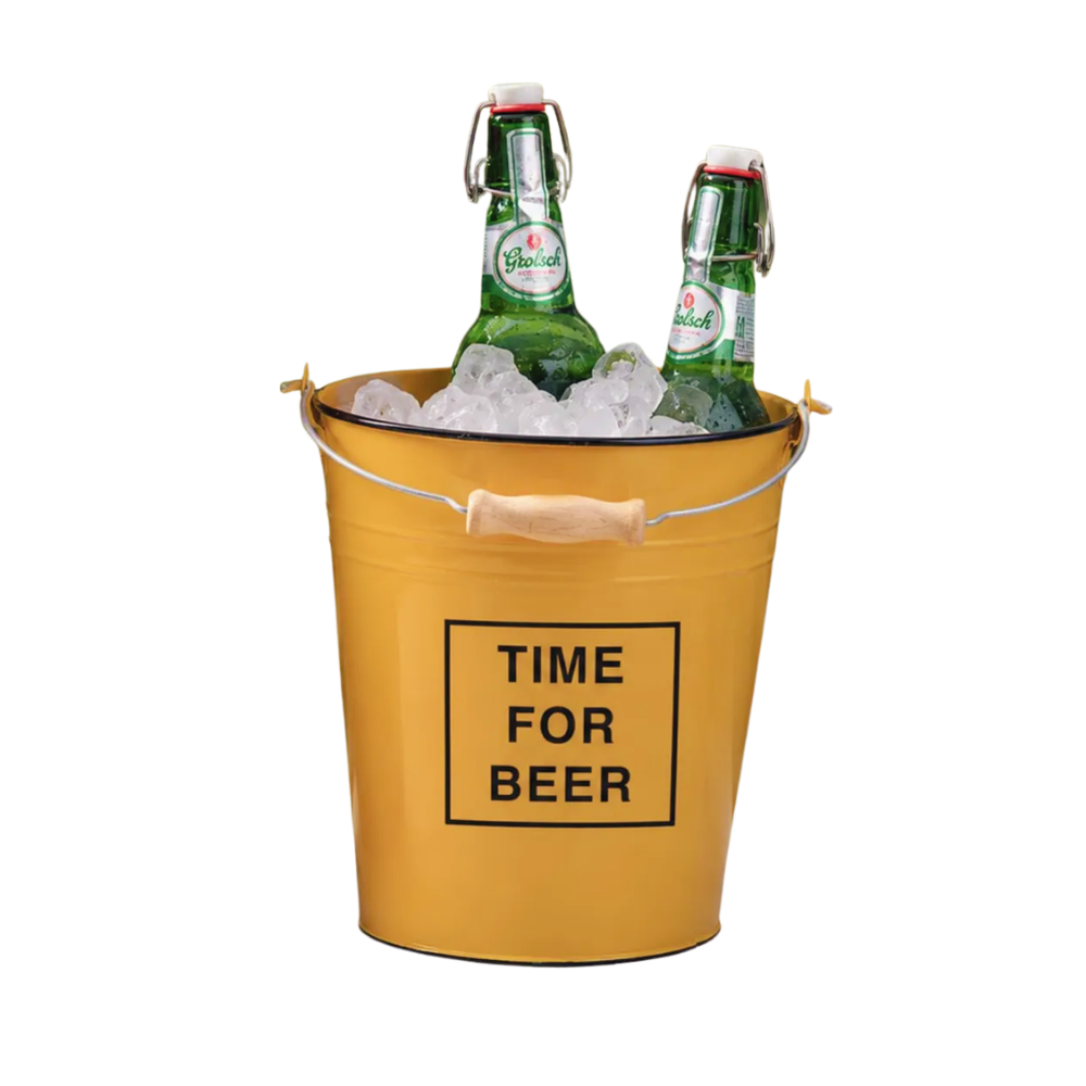Personalised Beer Bucket with Wooden Handle