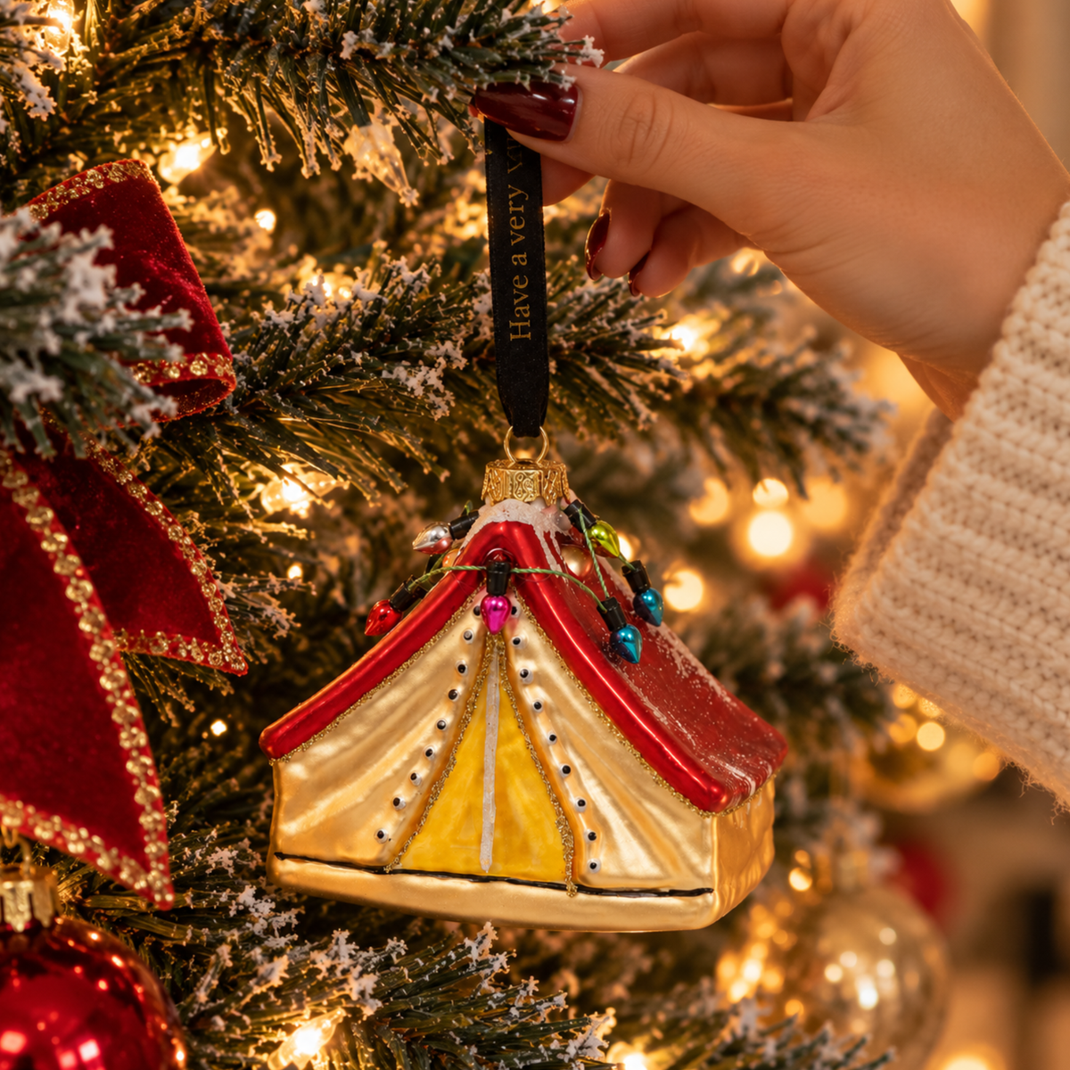 Personalised Tent Christmas Bauble