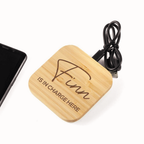 Personalised Bamboo Wireless Phone Charger