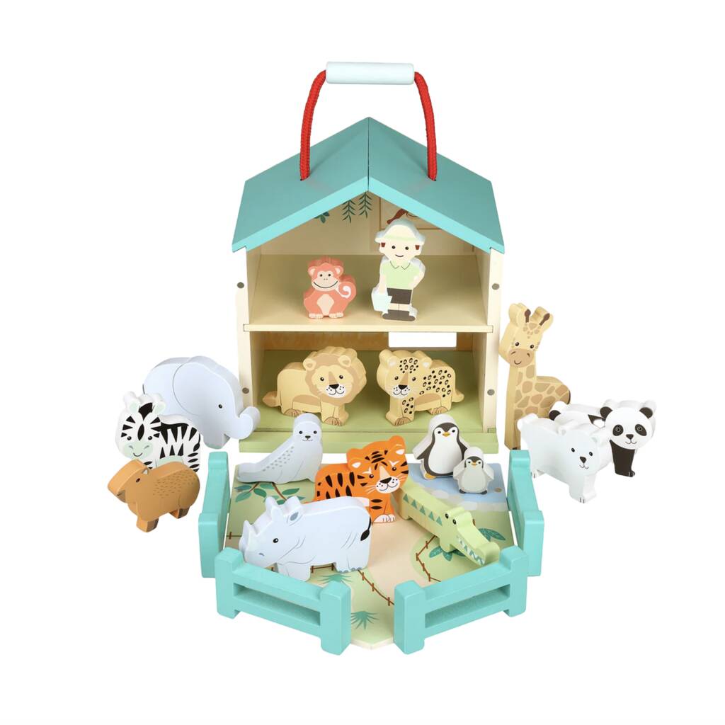 Personalised Childs Wooden Zoo Play Set