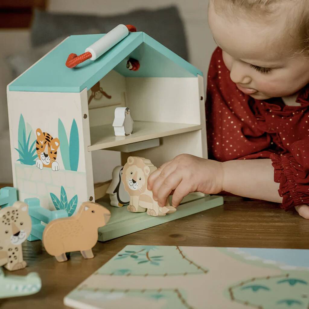 Personalised Childs Wooden Zoo Play Set