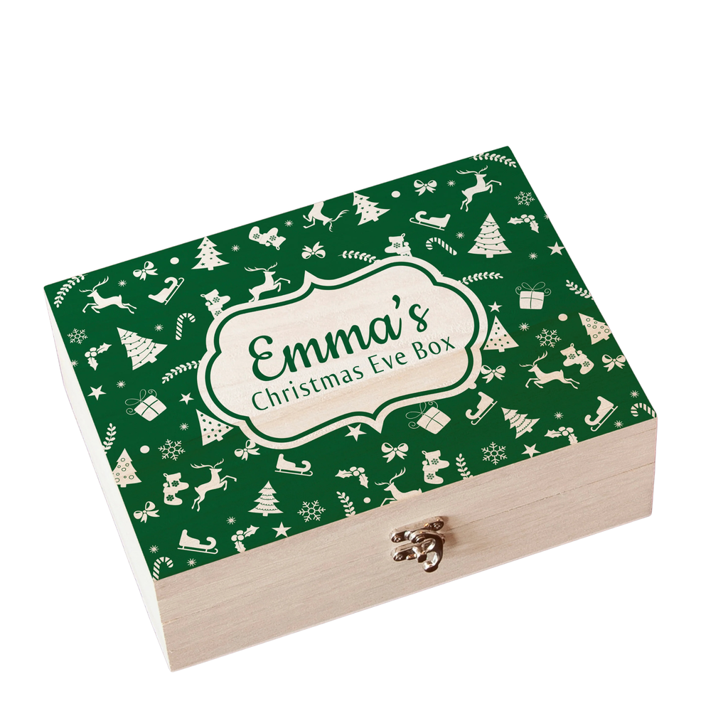 Personalised Festive Pattern Christmas Eve Box