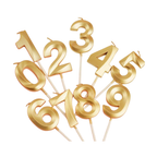 Gold Number Birthday Cake Candle