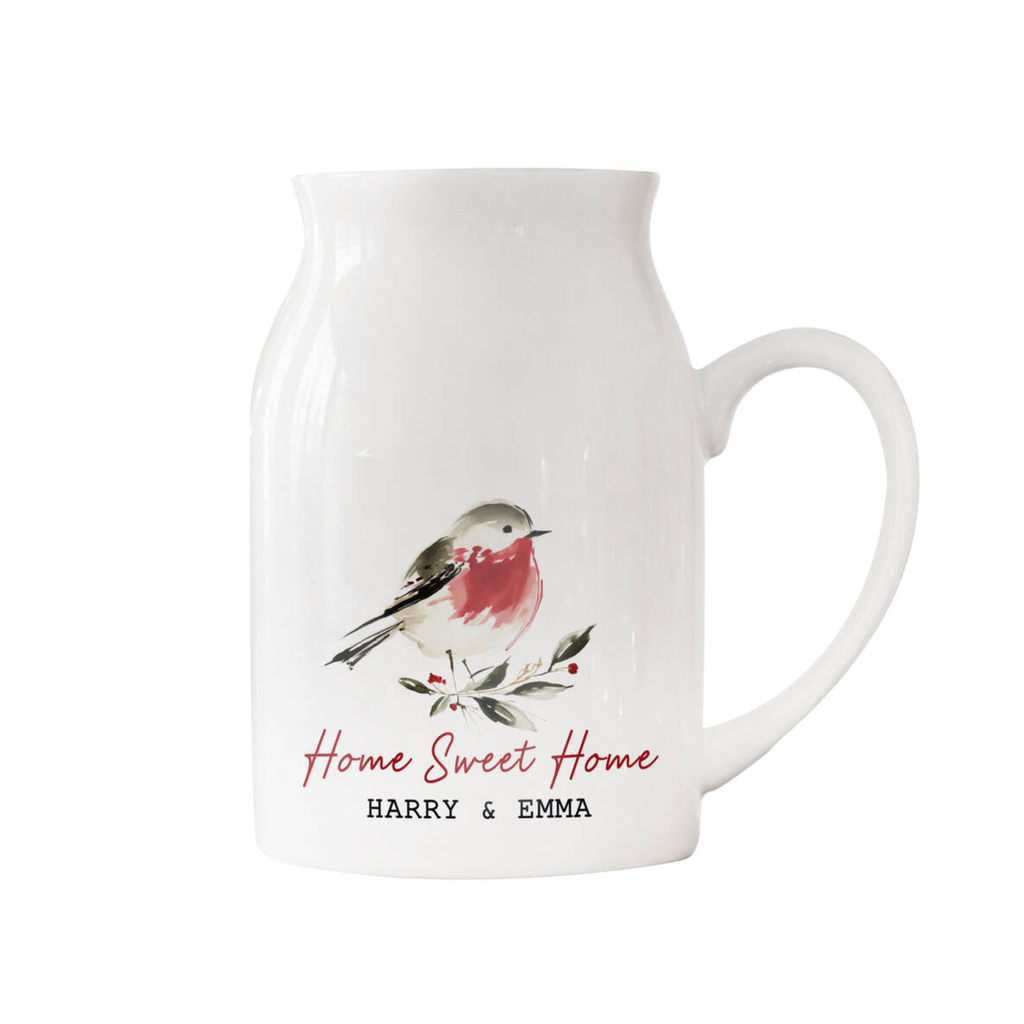 Personalised Christmas Robin Vase