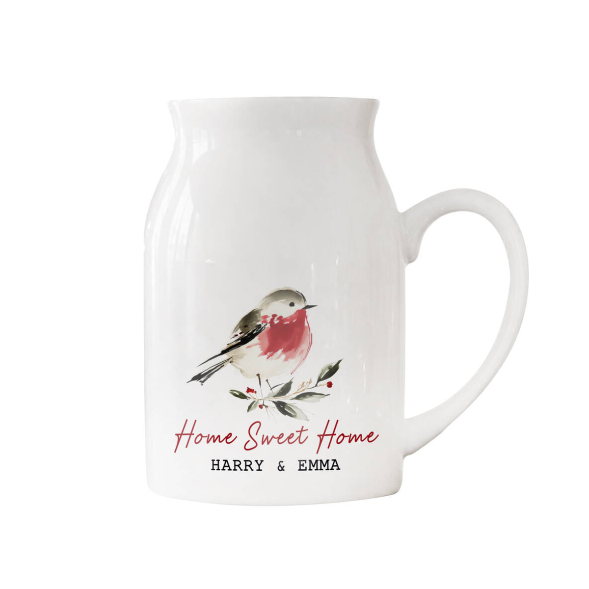 Personalised Christmas Robin Vase