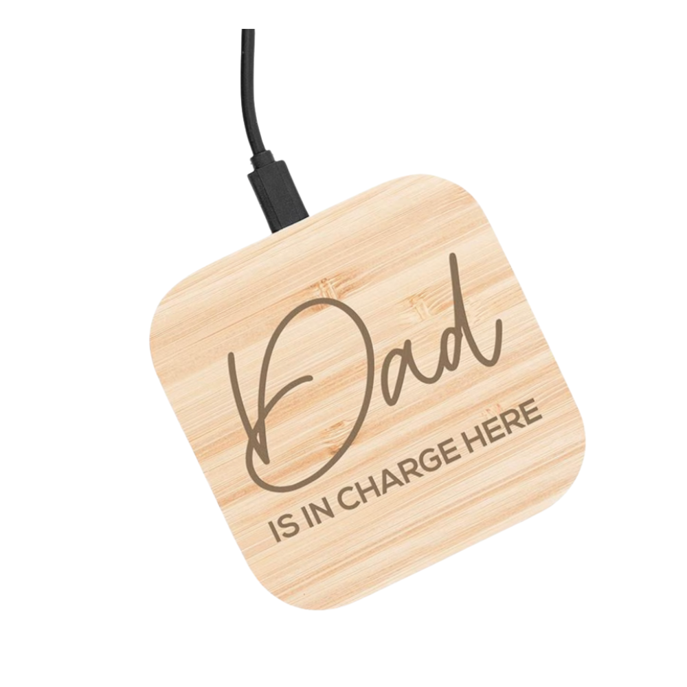 Personalised Bamboo Wireless Phone Charger