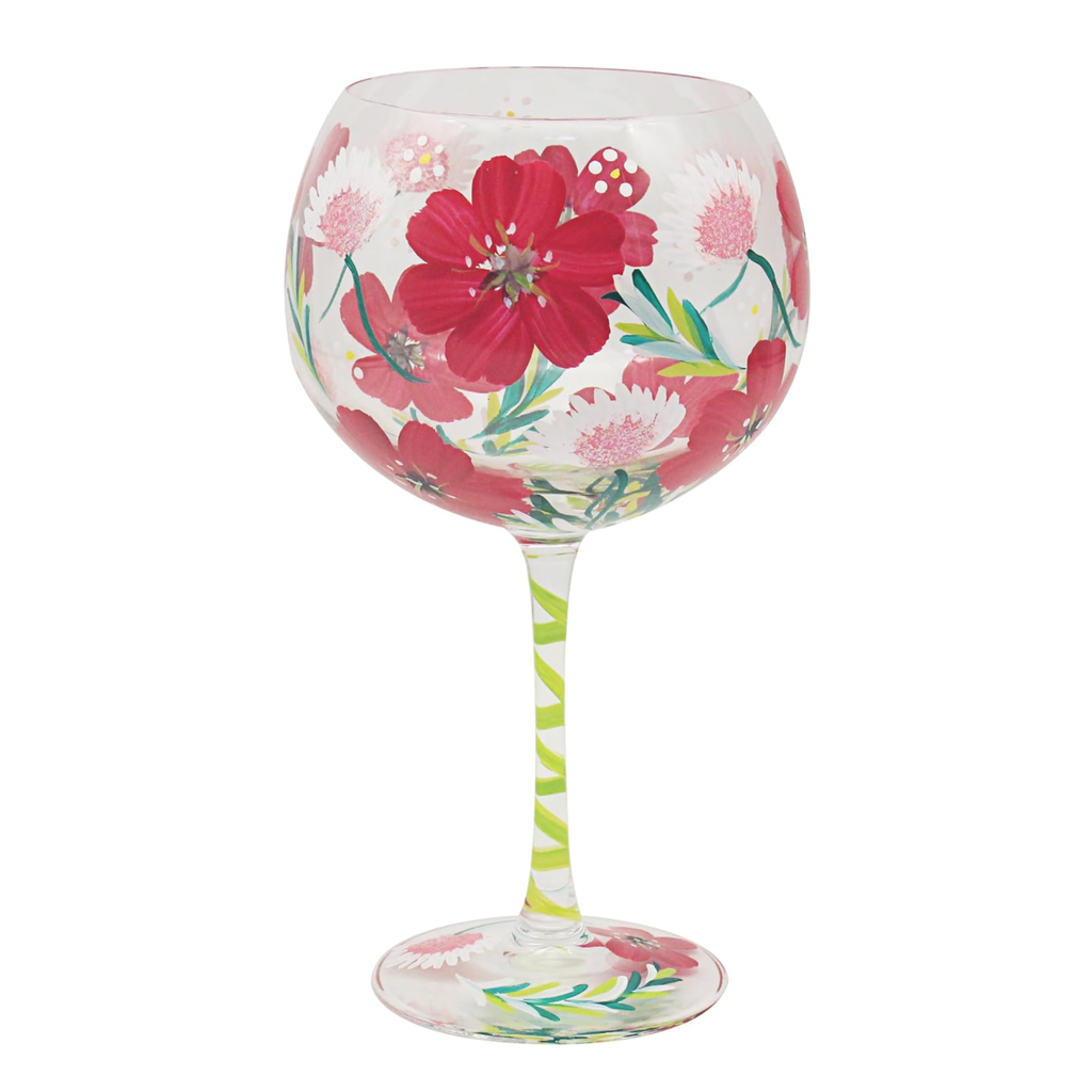 Poppy Floral Drinking Glass