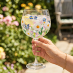 Dainty Daisy Hand-Painted Gin Glass