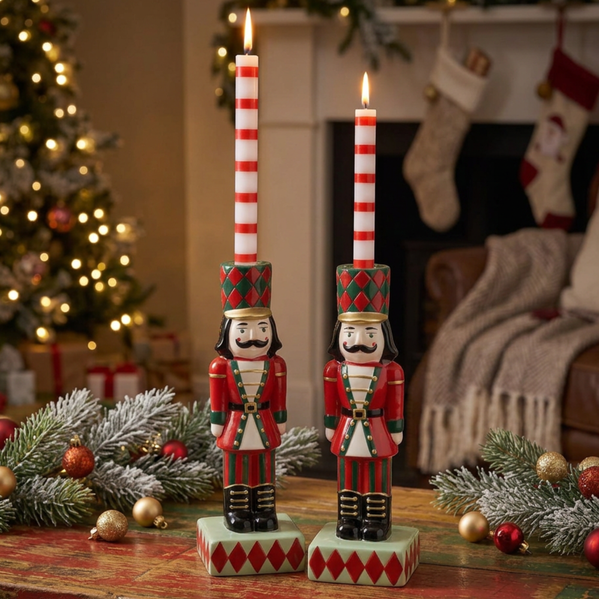 Hand Painted Nutcracker Candle Holder