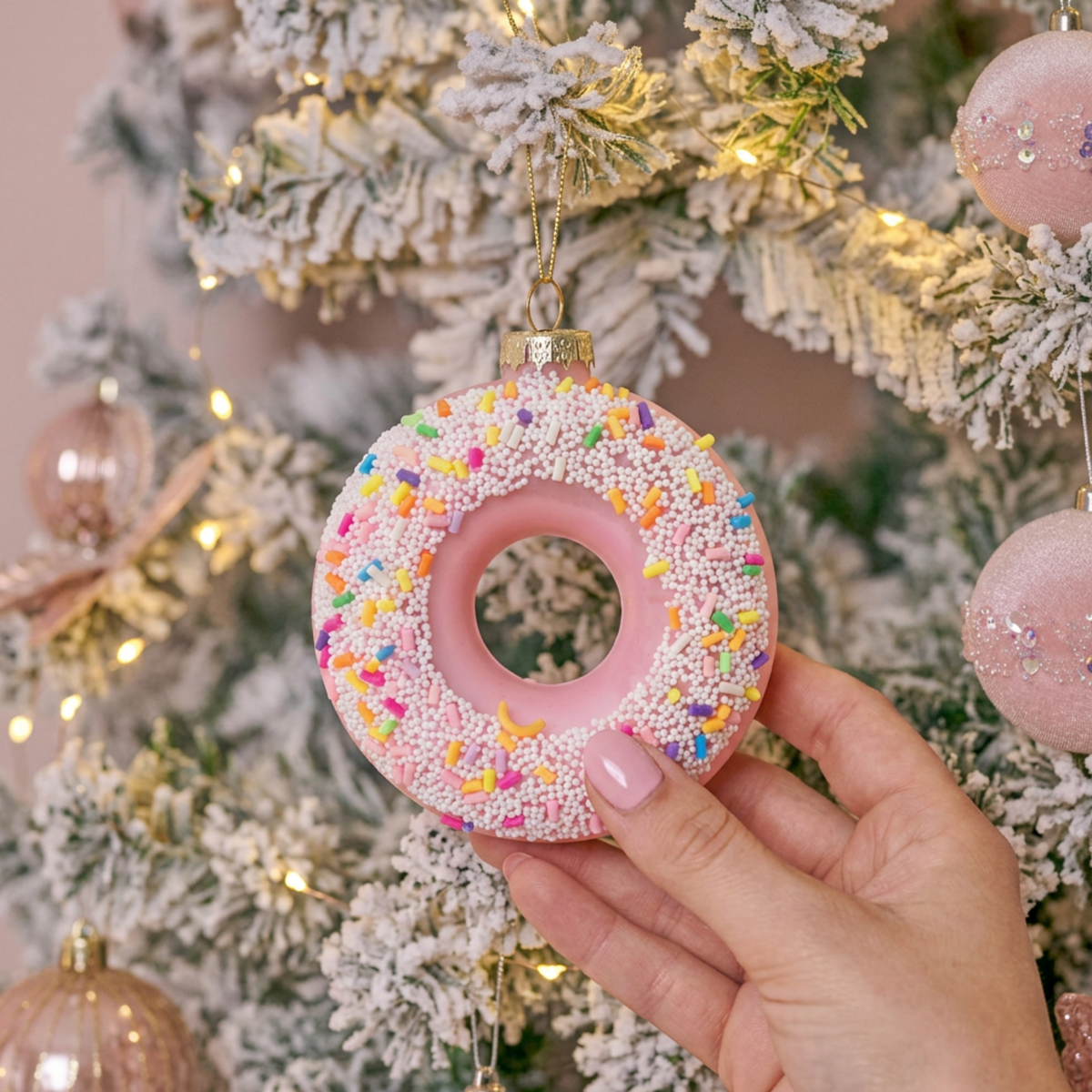 Novelty Iced Donut Christmas Bauble