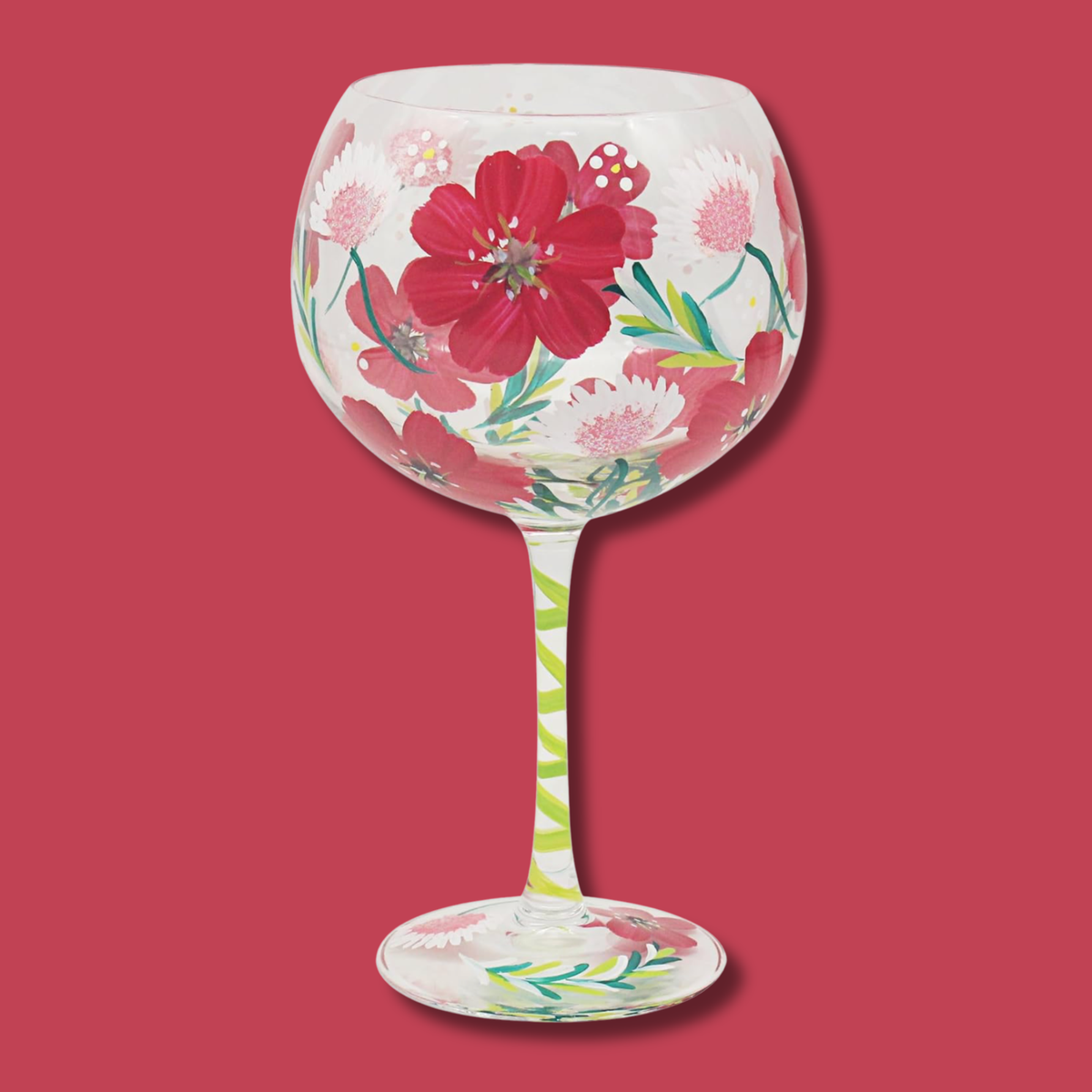 Poppy Floral Drinking Glass