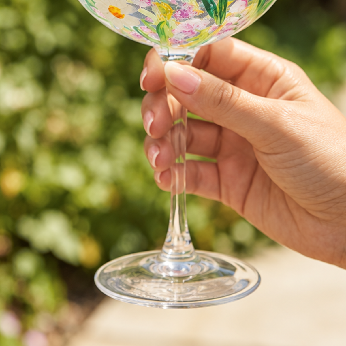 Dainty Daisy Hand-Painted Gin Glass
