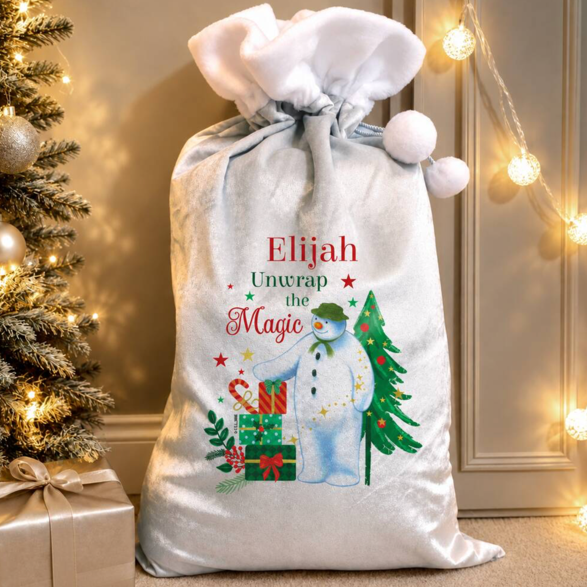 Personalised The Snowman Christmas Sack
