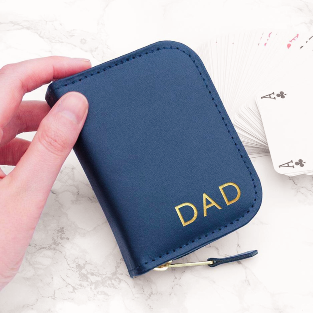 Personalised Leather Playing Card Case