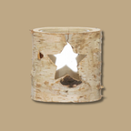 Personalised Star Birch Bark Candle Holder