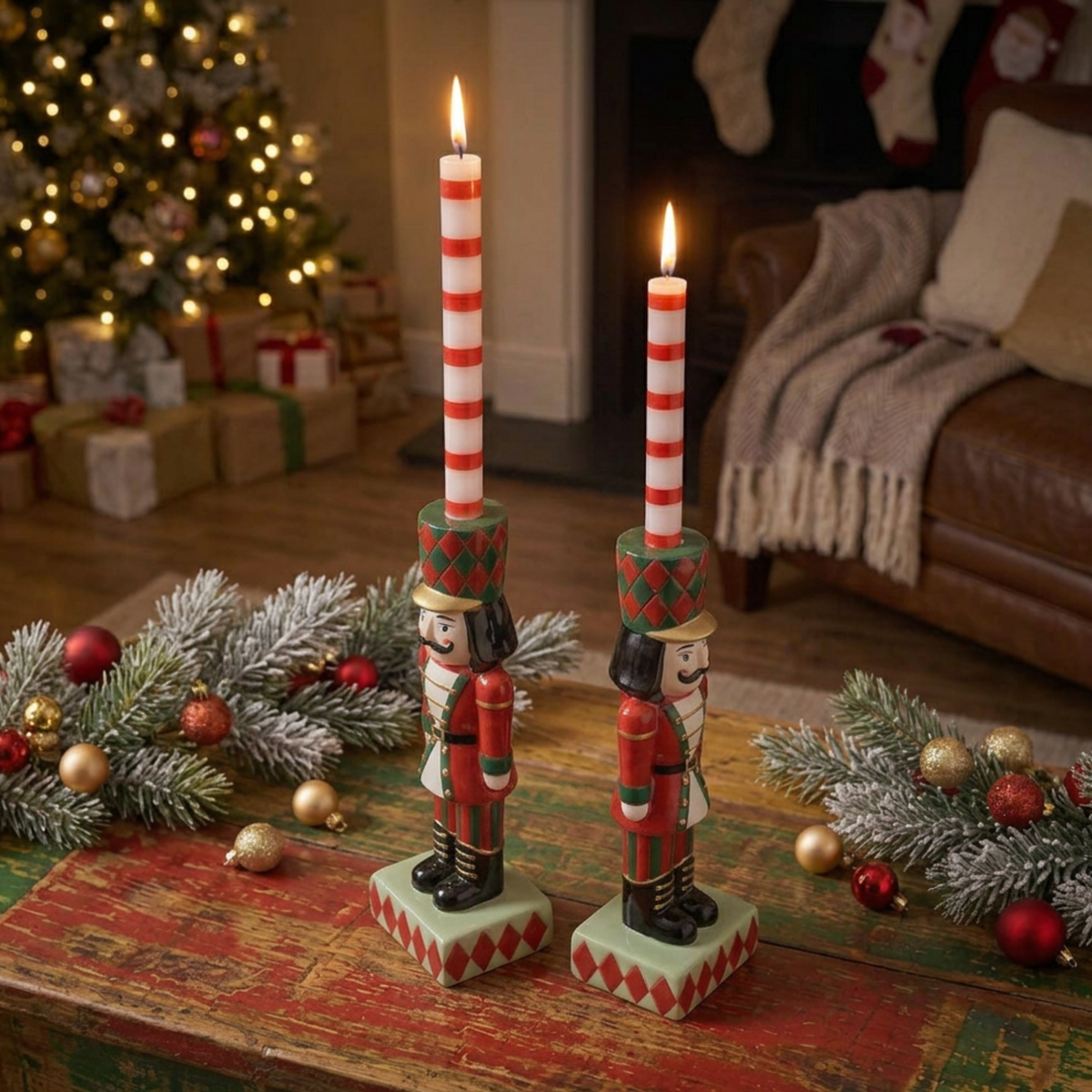 Hand Painted Nutcracker Candle Holder
