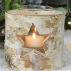 Personalised Star Birch Bark Candle Holder