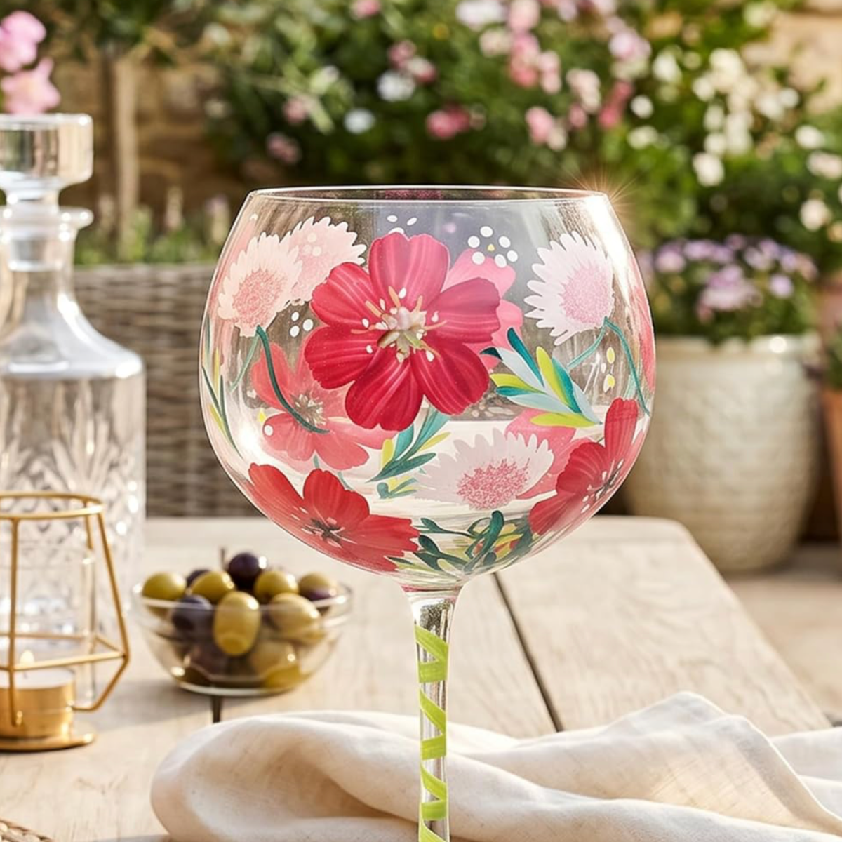 Poppy Floral Drinking Glass