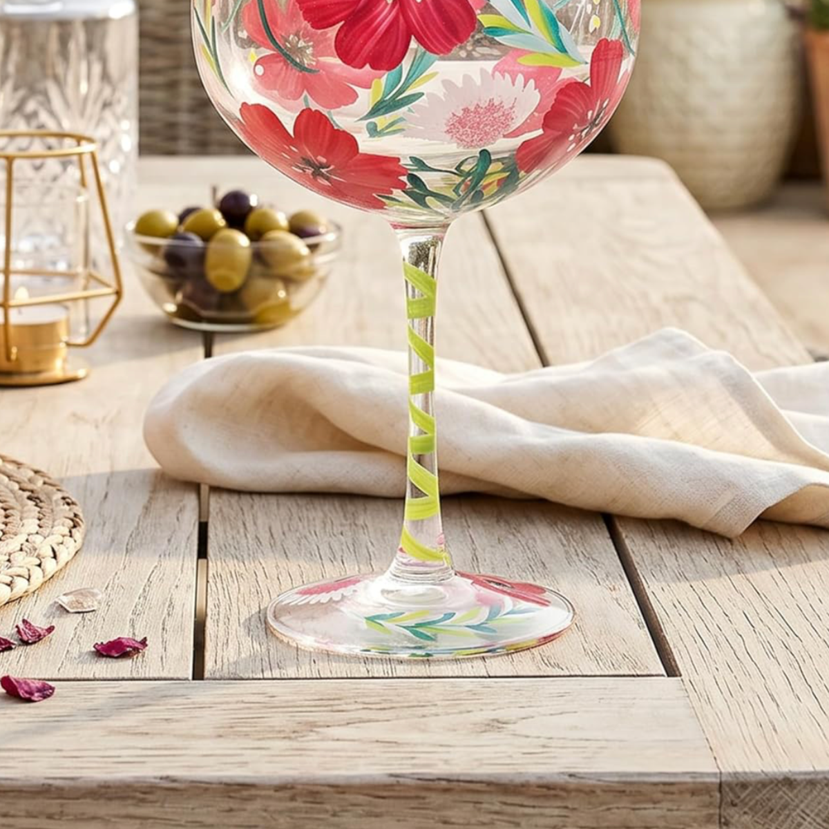 Poppy Floral Drinking Glass