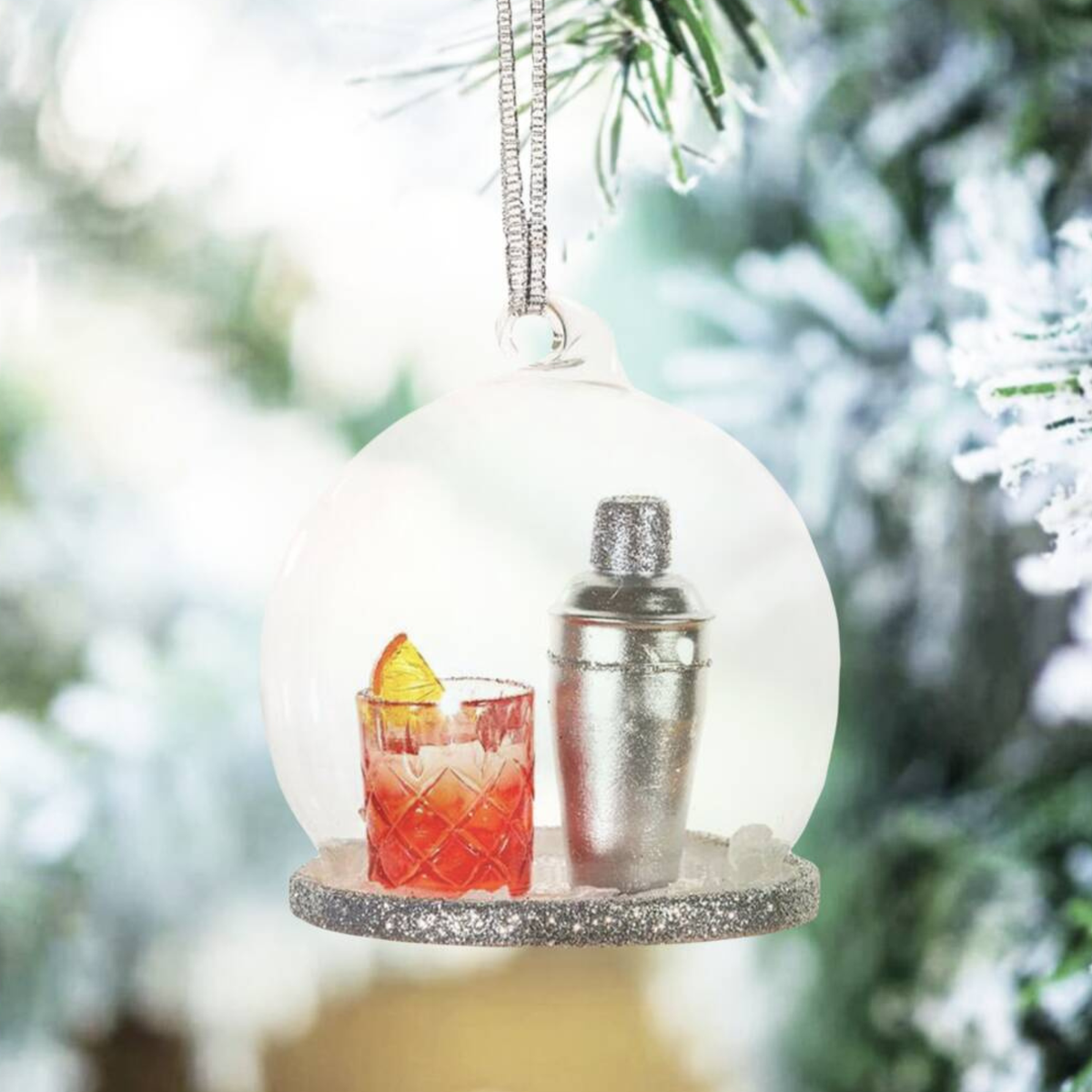 Personalised Negroni Cocktail Glass Dome Christmas Bauble