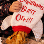 Personalised Blast Off Rocket Christmas Stocking