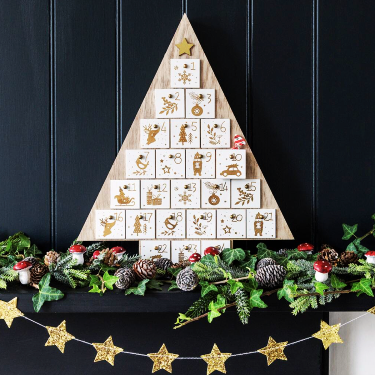 Personalised Wooden Christmas Tree Advent Calendar