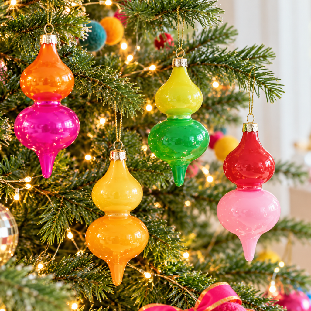 Colourblock Fine Glass Christmas Bauble