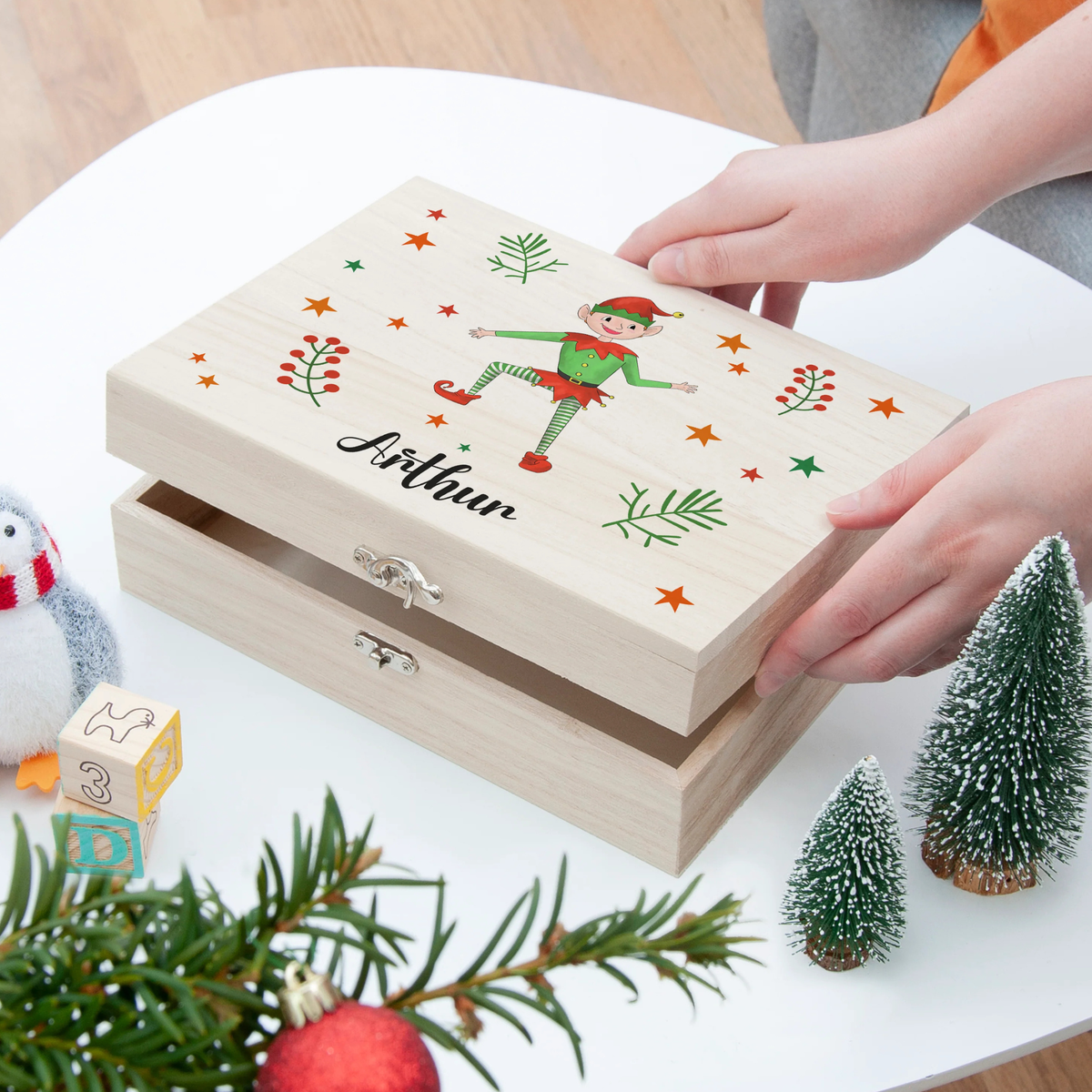 Personalised Boy Elf Christmas Eve Box