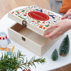 Personalised Festive Woodland Red Christmas Eve Box