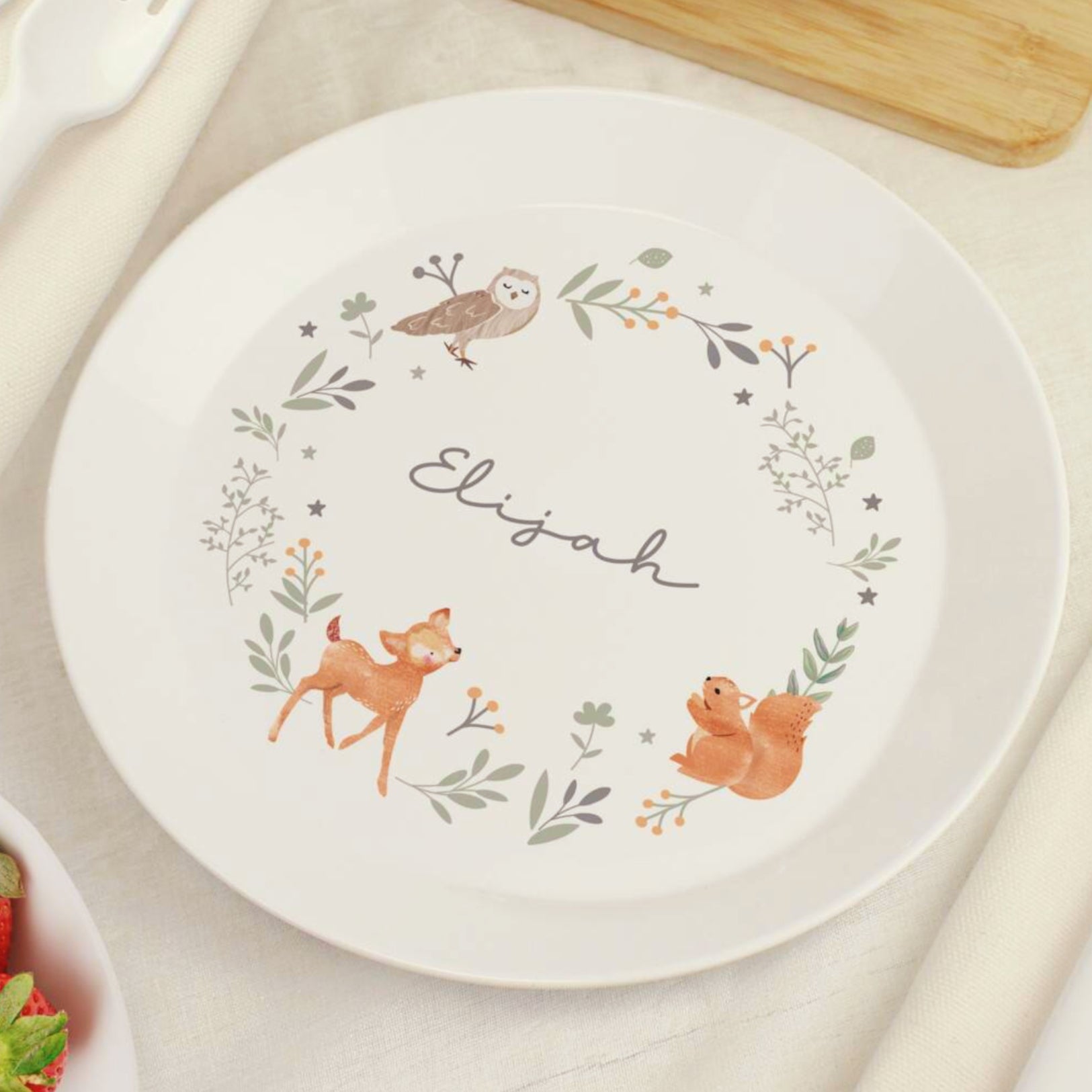 Personalised Woodland Animals Plate