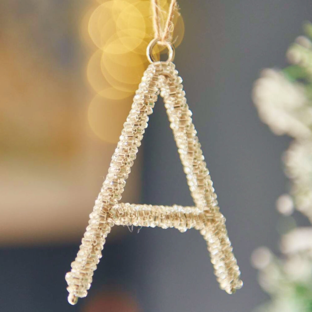 Personalised Sparkly Silver Letter Decoration