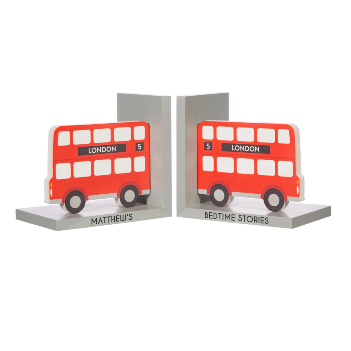 Personalised London Bus Bookends