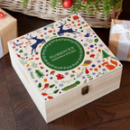 Personalised Festive Woodland Green Christmas Eve Box