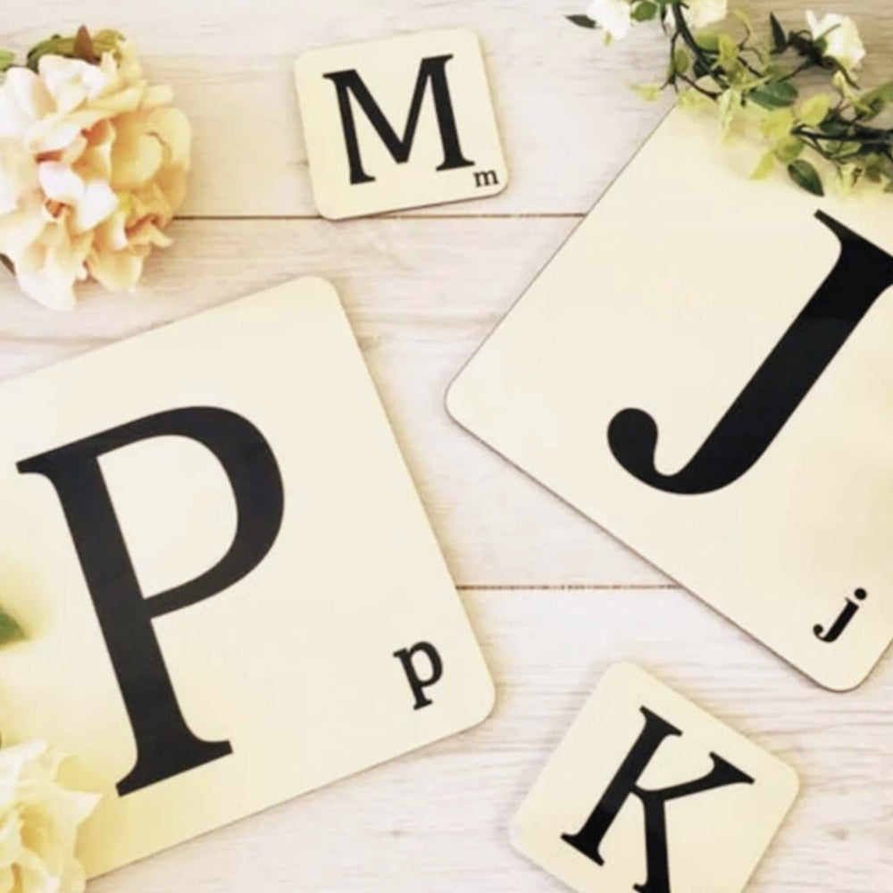 Letter Tile Placemat and Coaster Set