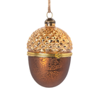 Opening Acorn Glass Christmas Bauble