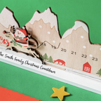 Personalised wooden Santa and reindeer Christmas countdown Advent calendar