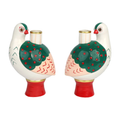 Hand-Painted Bird Ceramic Candle Holder