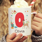 Personalised Initial Reindeer Christmas Mug