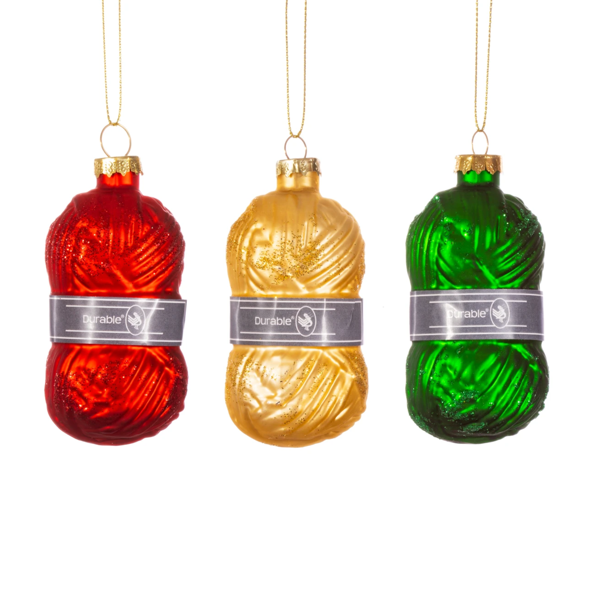 Set of 3 Knitting Wool Baubles