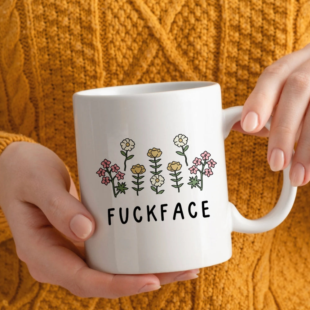 Funny Floral Fuckface Ceramic Mug