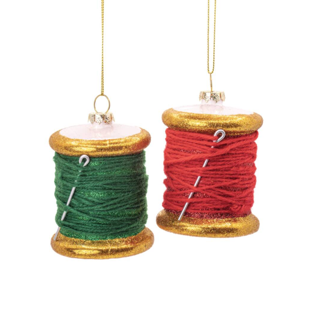 Thread Spool Glass Christmas Bauble