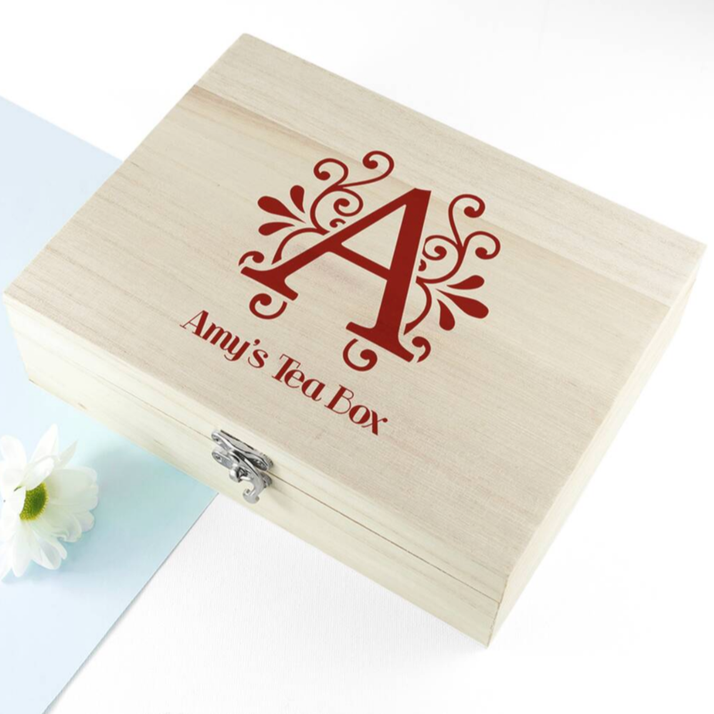 Personalised Monogrammed Tea Box with Fine Teas